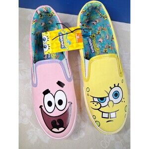 NWT Nickolodeon Spongebob n Patrick Canvas Shoes Womens Teens Unisex Size 7 1/2